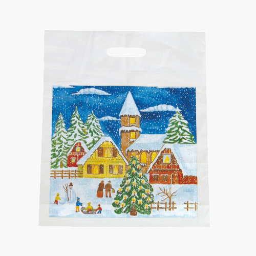 Folien Tragetasche mit \"Winterlandschaft\" Motiv